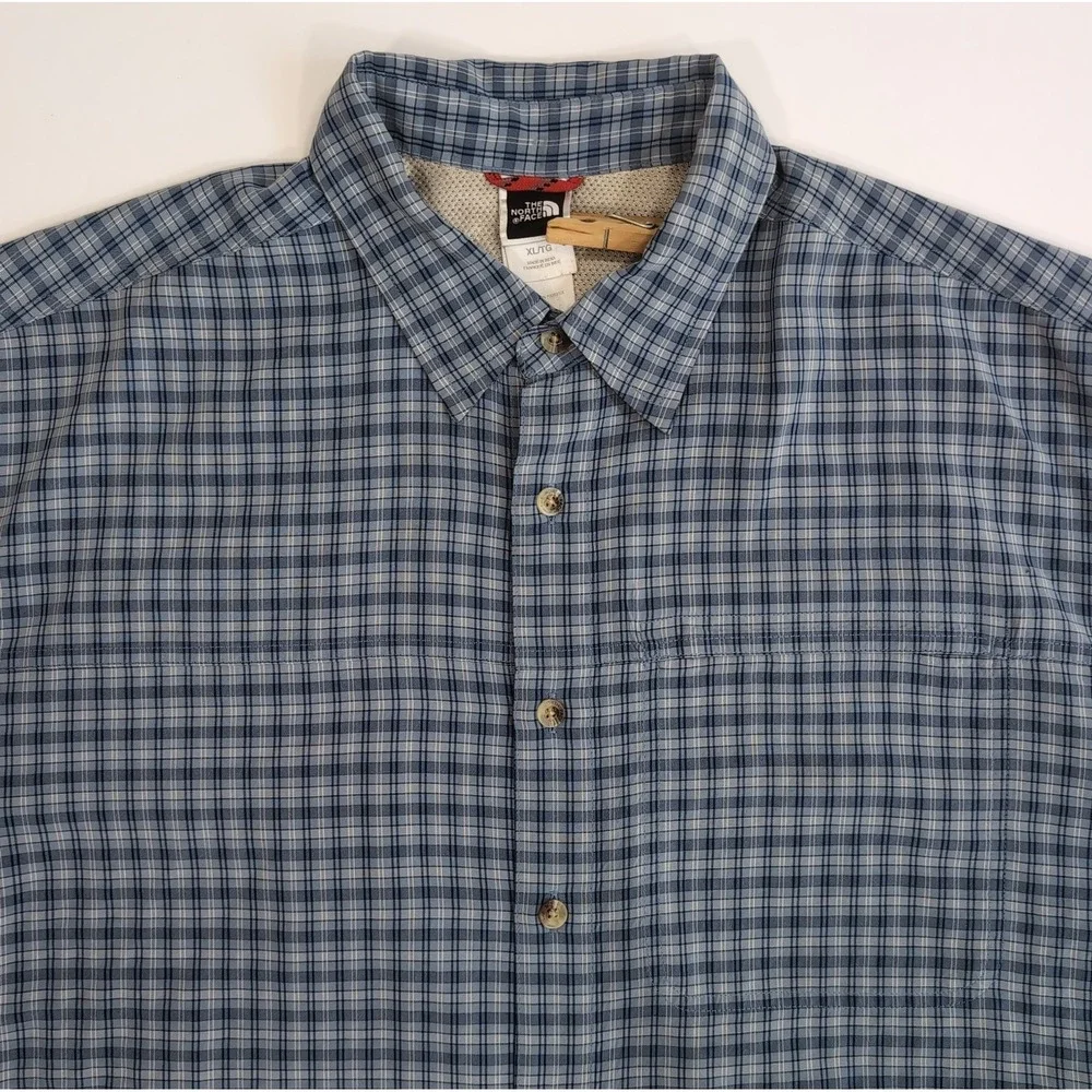 The North Face Men's XL Plaid Ventted Short Sleeve Button-Down Shirt Hike Camp